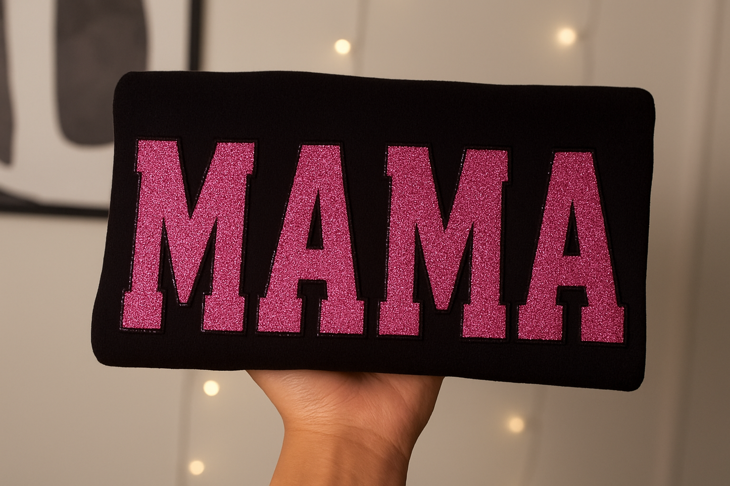 Embroidered Glitter Vinyl Mama Crewneck Sweatshirt