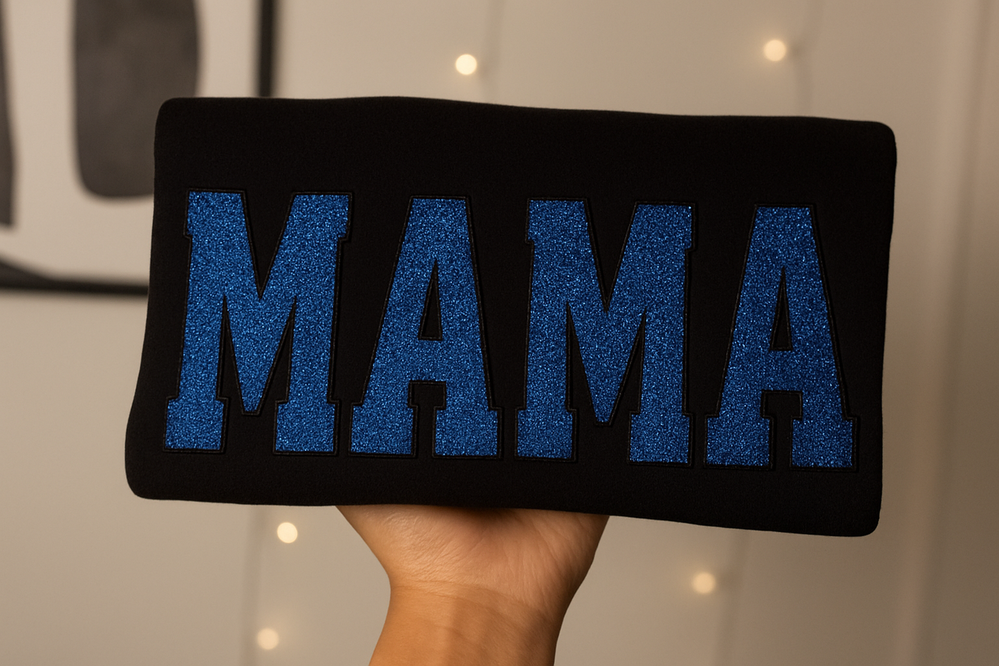 Embroidered Glitter Vinyl Mama Crewneck Sweatshirt