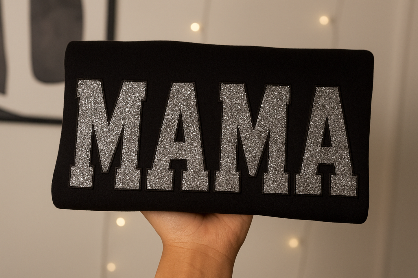 Embroidered Glitter Vinyl Mama Crewneck Sweatshirt