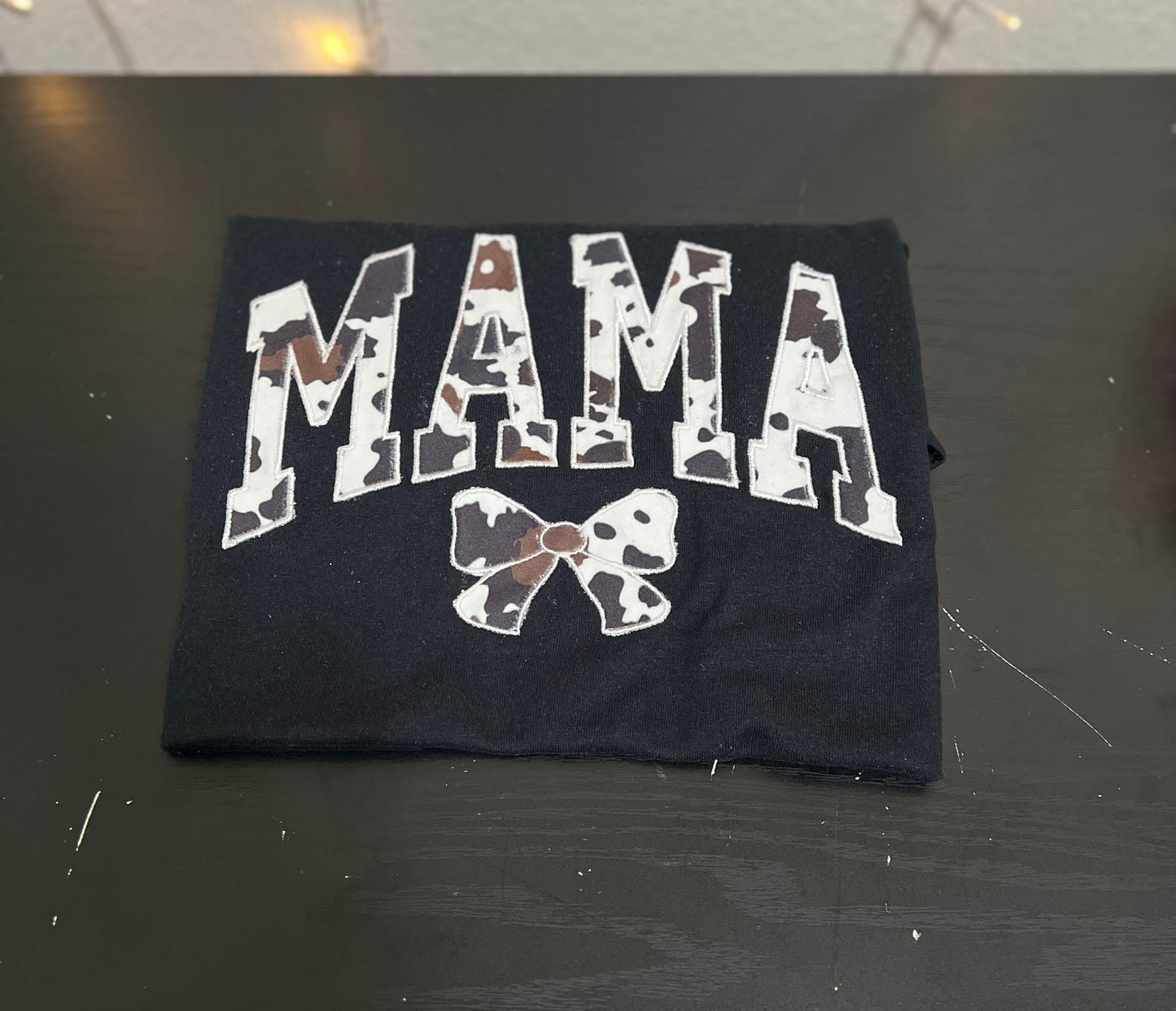 Embroidered Cow Print Mama T-Shirt