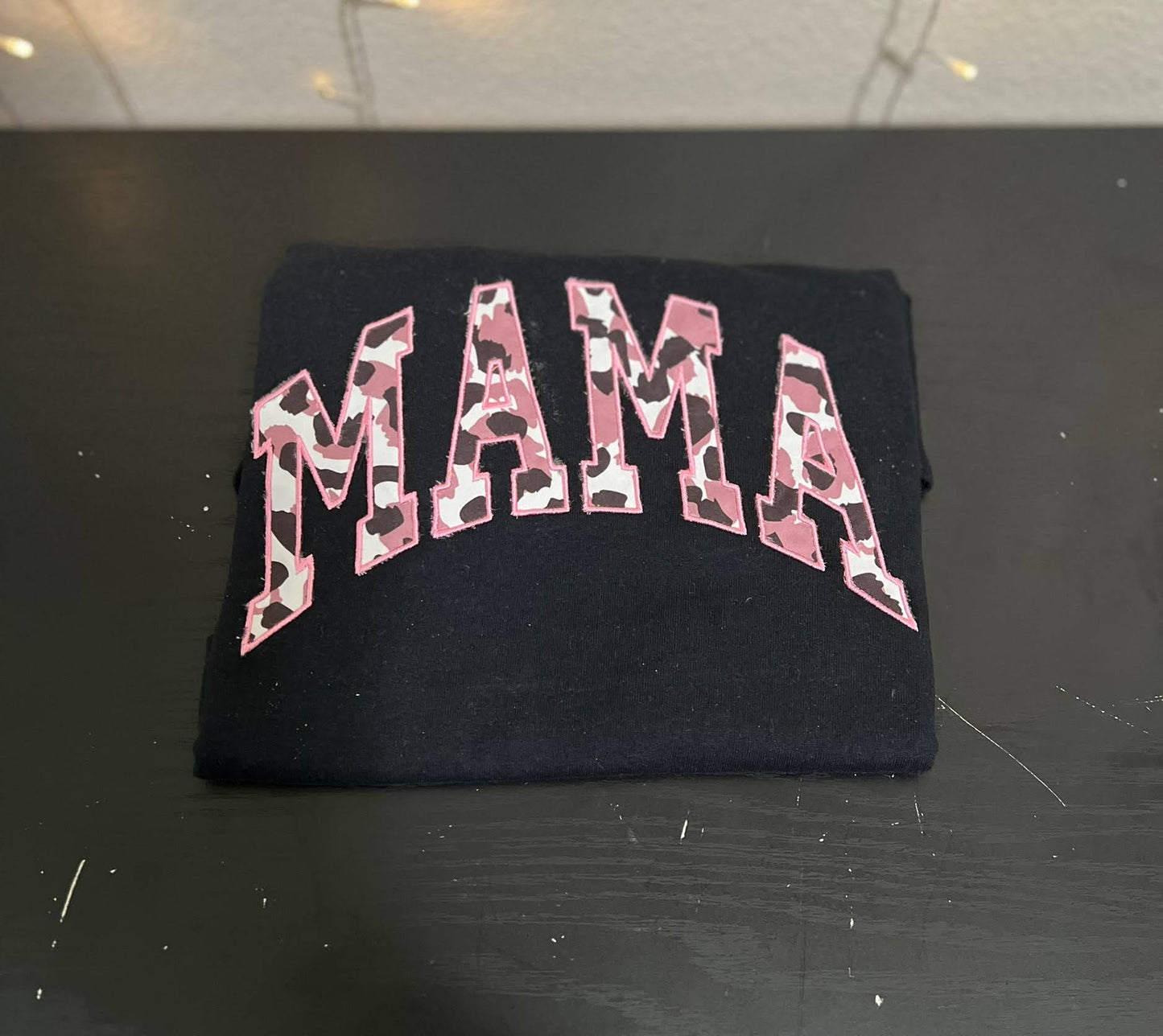 Embroidered Cow Print Mama T-Shirt