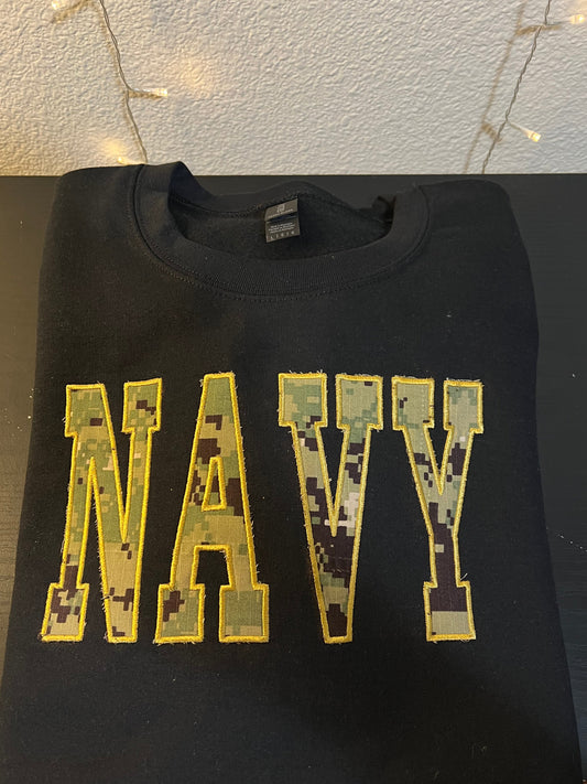 Embroidered 'Navy' Sweatshirt + Navy Uniform