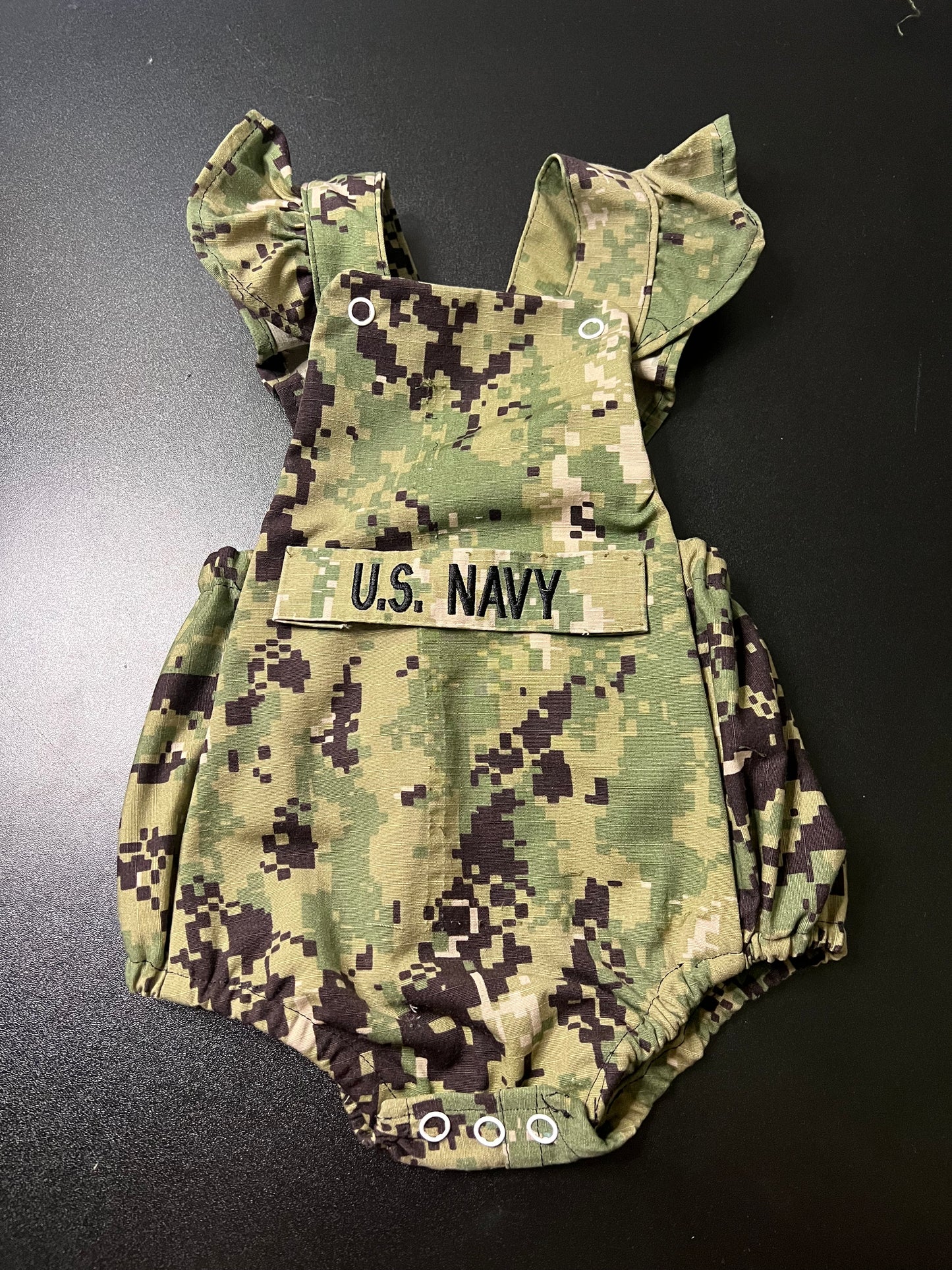 Navy Uniform Baby Romper