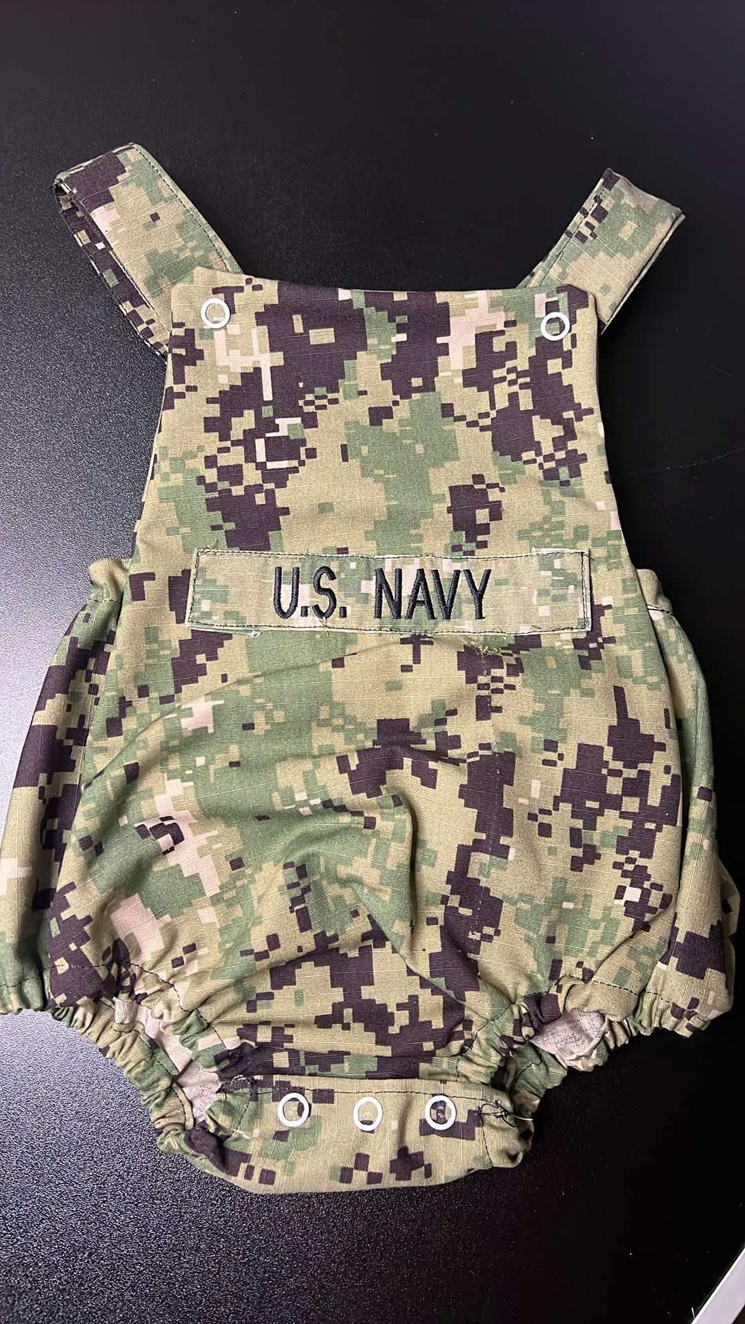 Navy Uniform Baby Romper