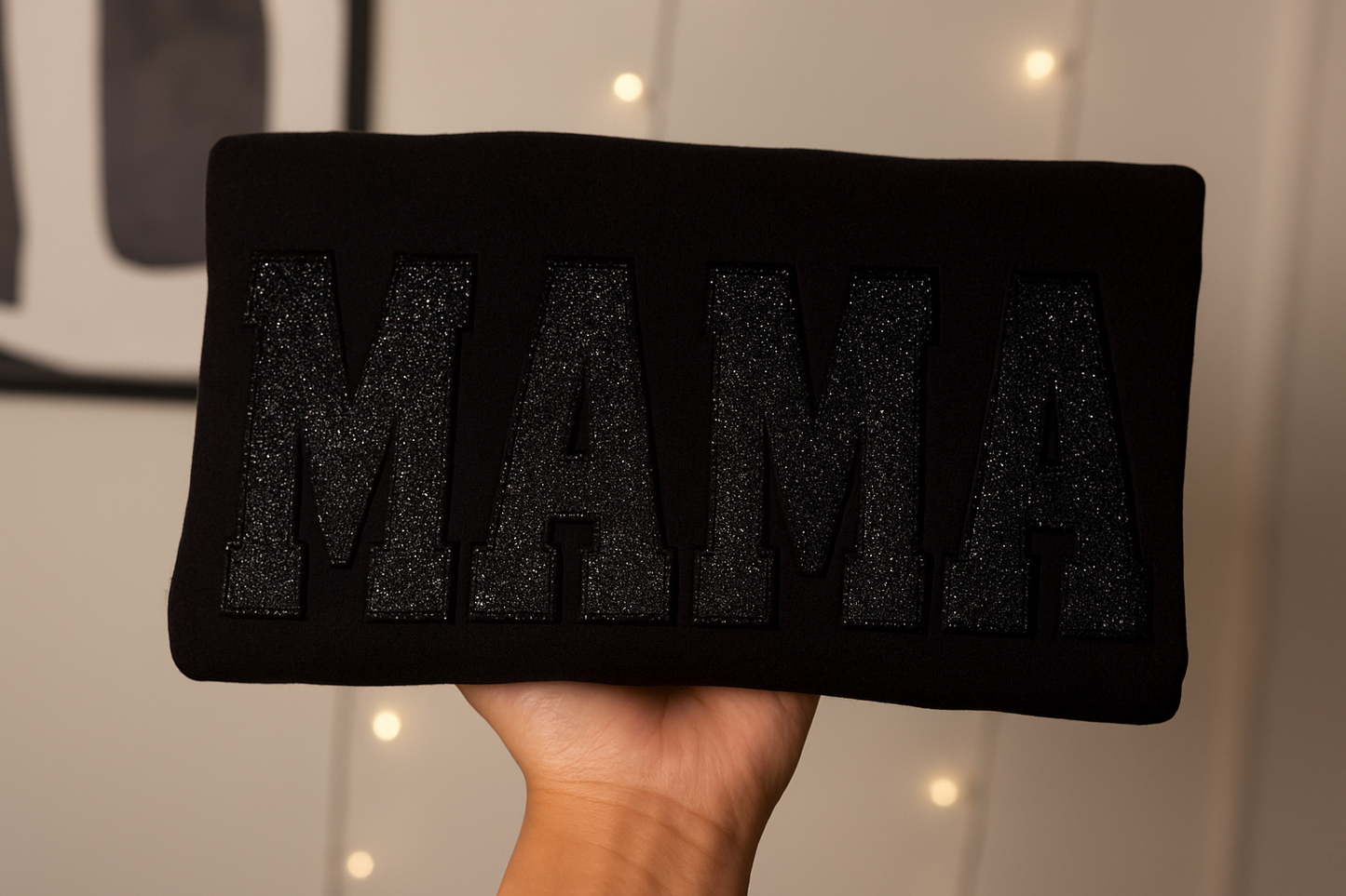 Embroidered Glitter Vinyl Mama Crewneck Sweatshirt