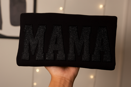 Embroidered Glitter Vinyl Mama Crewneck Sweatshirt