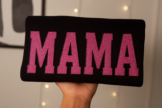 Embroidered Glitter Vinyl Mama Crewneck Sweatshirt
