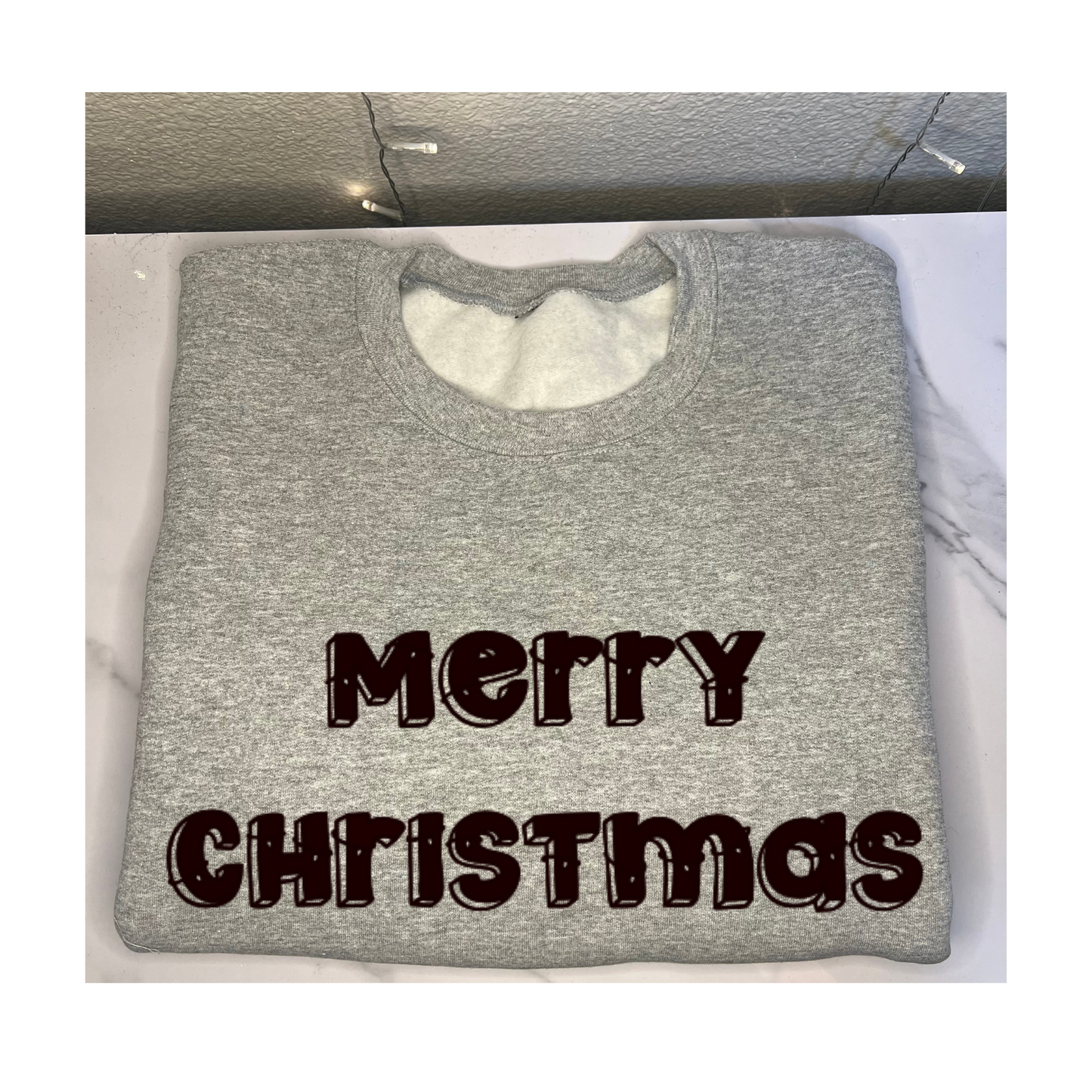 'Merry Christmas' in Box Letters Sweatshirt