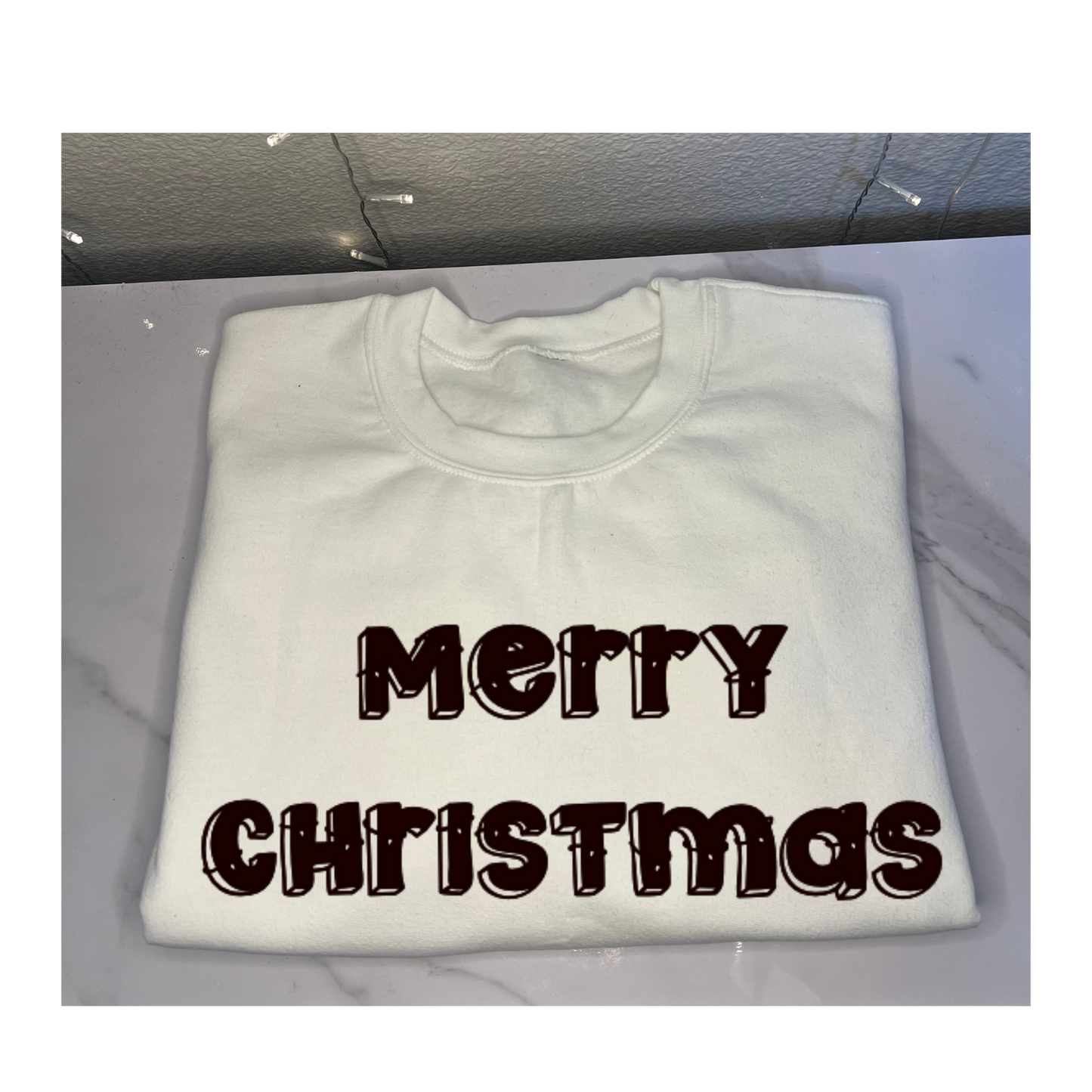 'Merry Christmas' in Box Letters Sweatshirt