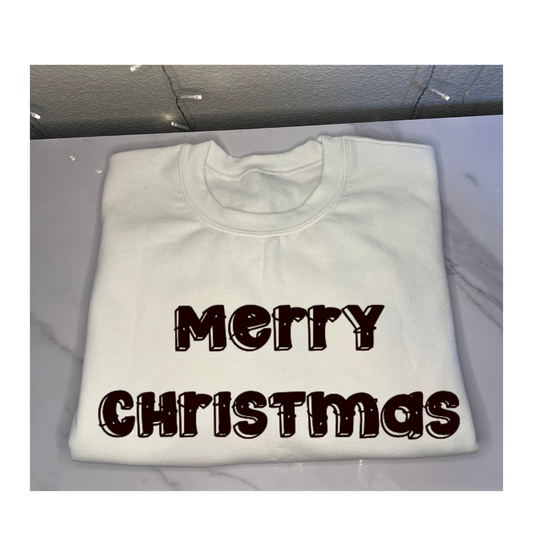 'Merry Christmas' in Box Letters Sweatshirt