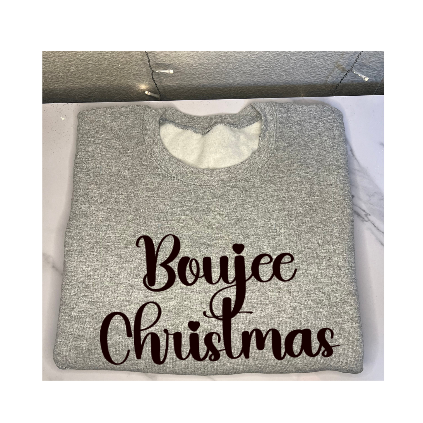 'Boujee Christmas' In Cursive Font Sweatshirt