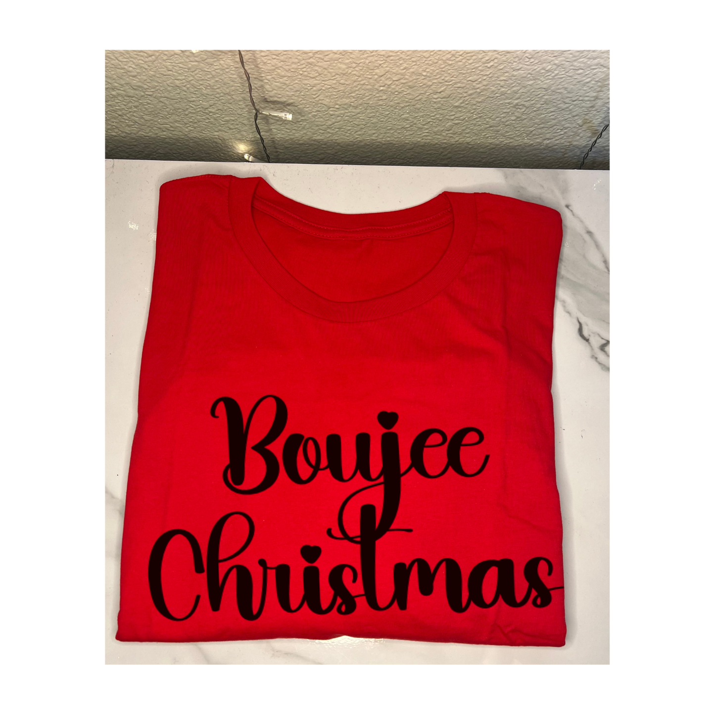 'Boujee Christmas' In Cursive Font Sweatshirt