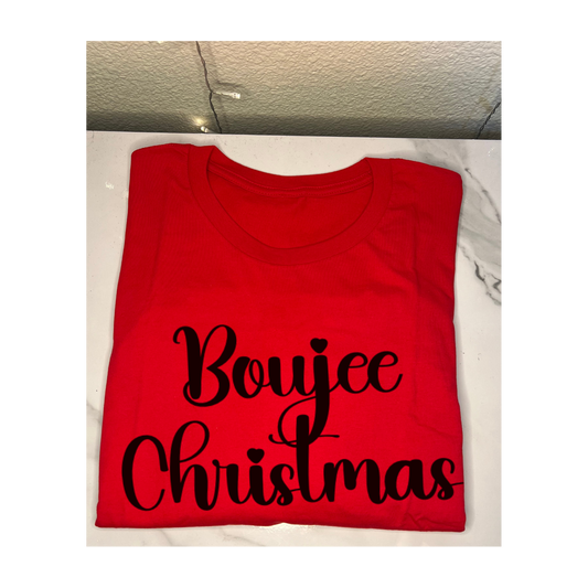 'Boujee Christmas' In Cursive Font Sweatshirt
