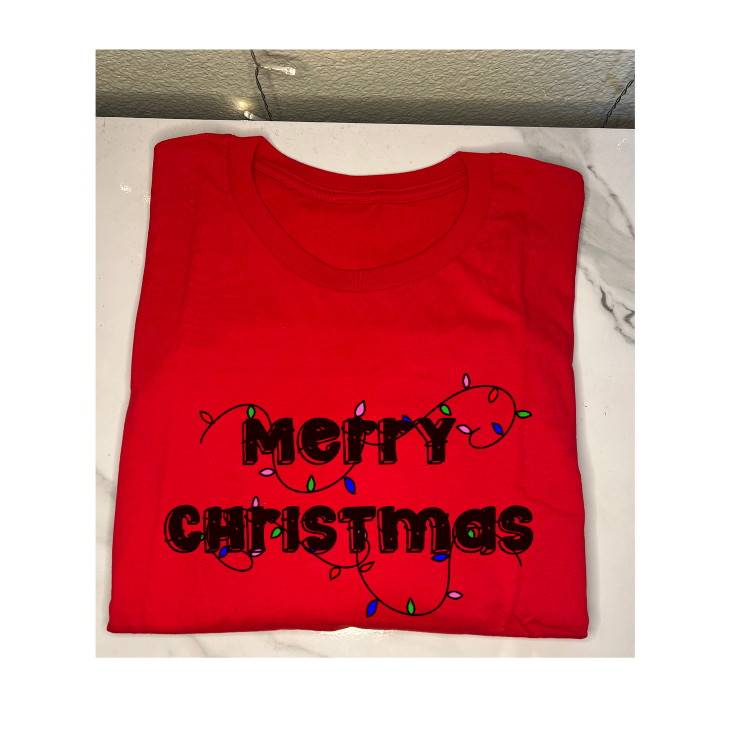 'Merry Christmas' In Box Letters T-Shirt