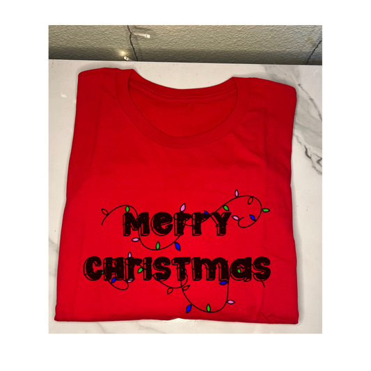 'Merry Christmas' In Box Letters T-Shirt