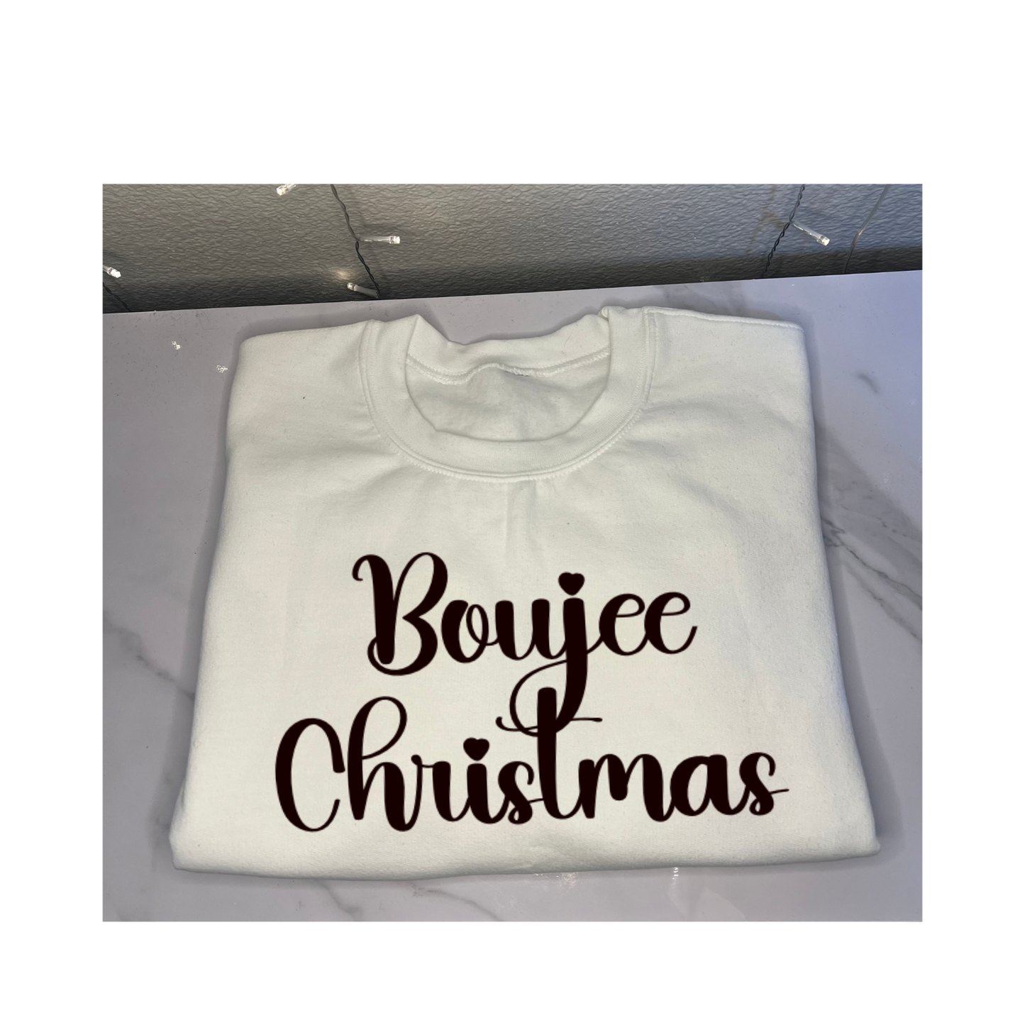 'Boujee Christmas' In Cursive Font Sweatshirt