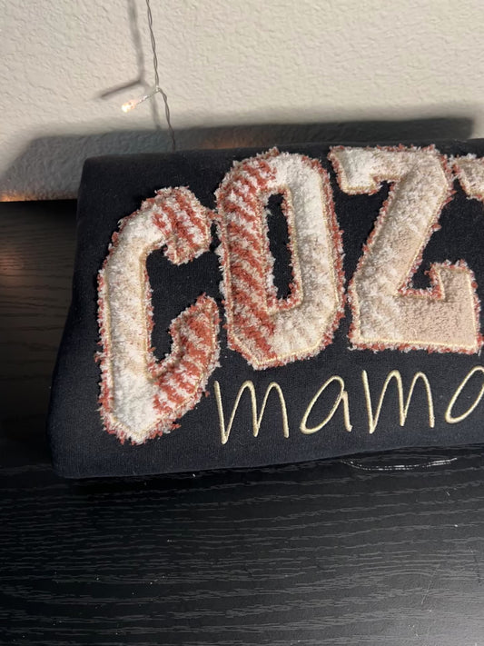 Embroidered ‘Cozy Mama’ Fall Themed Sweatshirt